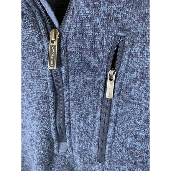 Vintage Woolrich Men's Pullover Jacket XL Blue 1/4 Zip Long Sleeve Pocket - Picture 5 of 10